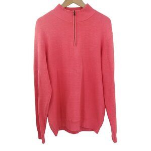 Southern Tide The Skipjack 1/4 Zip Pullover Sweater Size L Mens Golf Coral Shirt